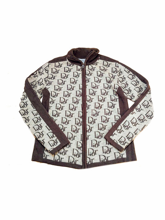 Christian Dior 2000s Monogram Knit Zip Up