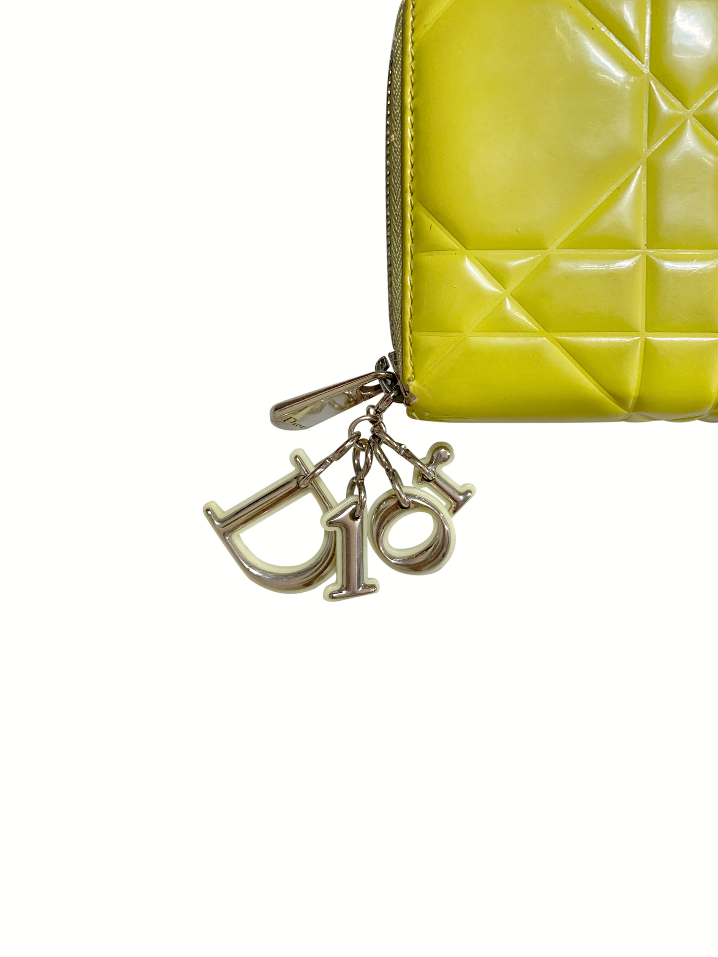 Christian Dior 2000s Quilted Yellow-Green Clutch