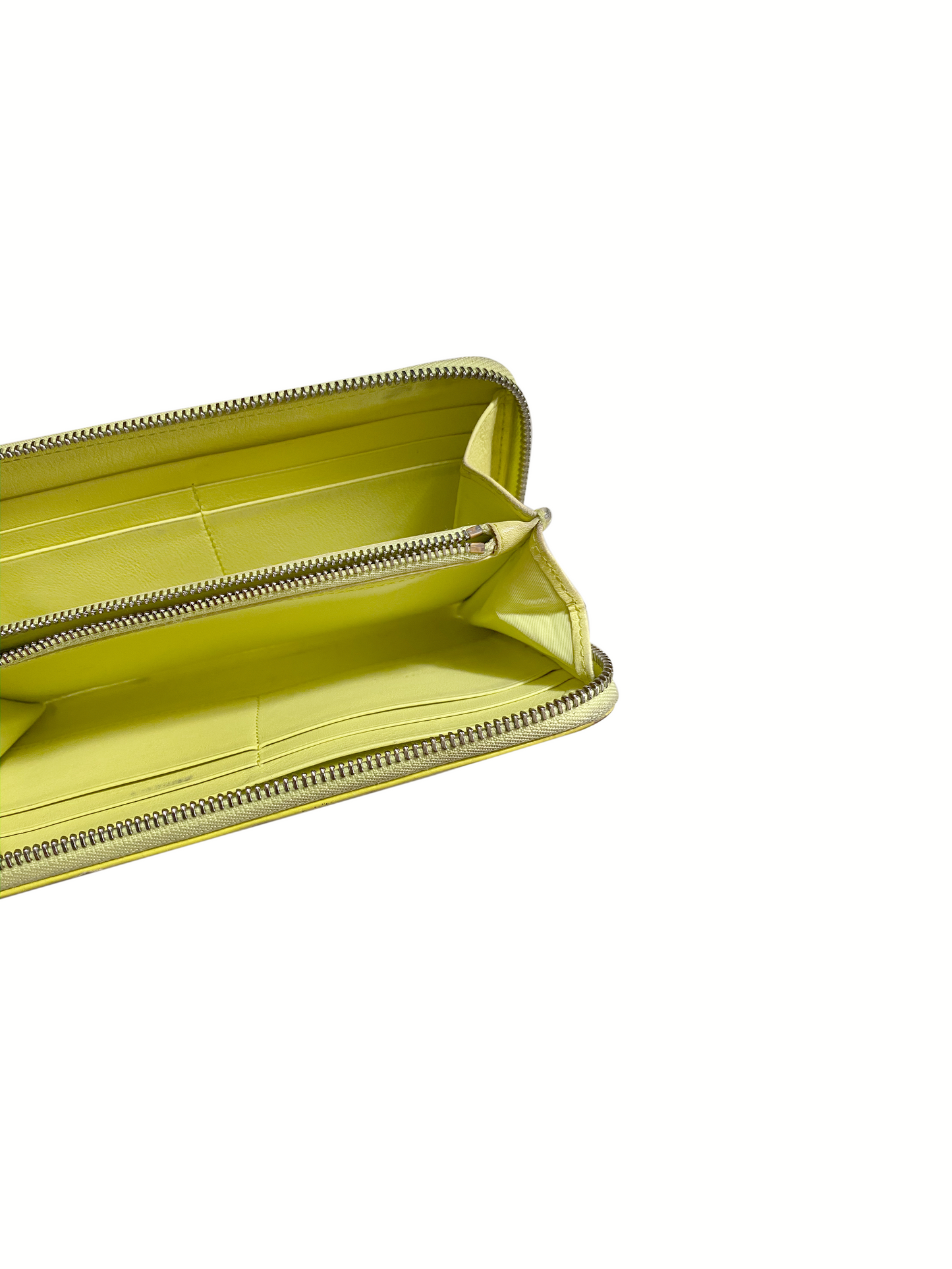 Christian Dior 2000s Quilted Yellow-Green Clutch