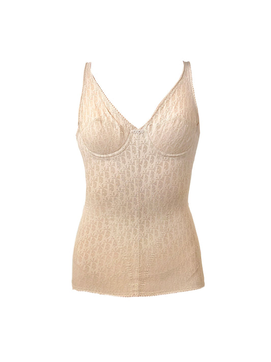 Christian Dior 2000s Biege Monogram Bodysuit