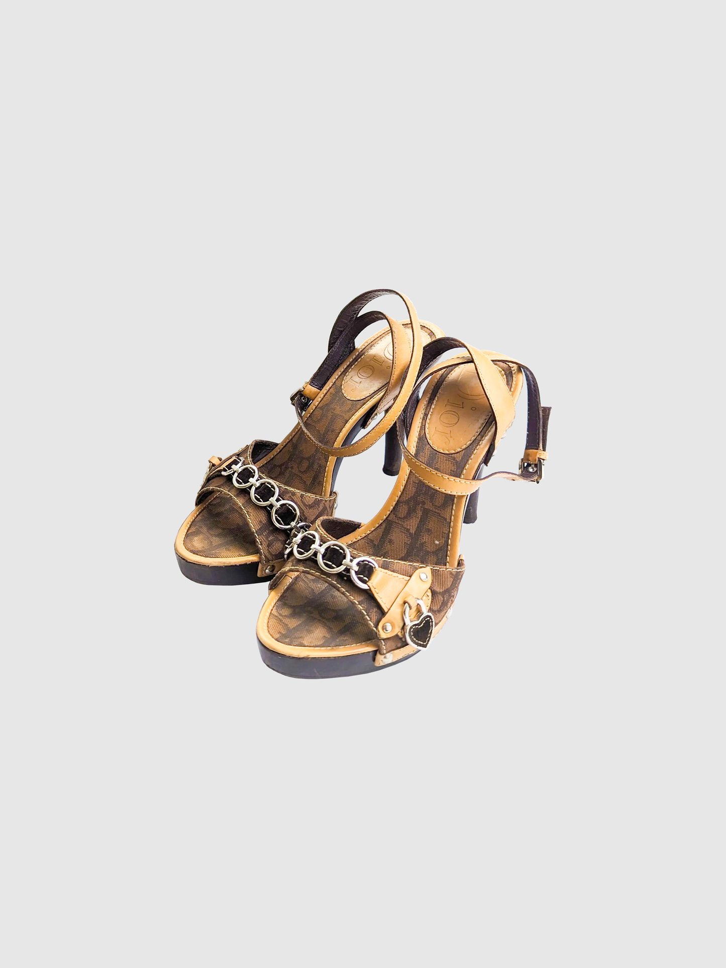 Christian Dior 1992 Brown Monogram Sandals by Galliano