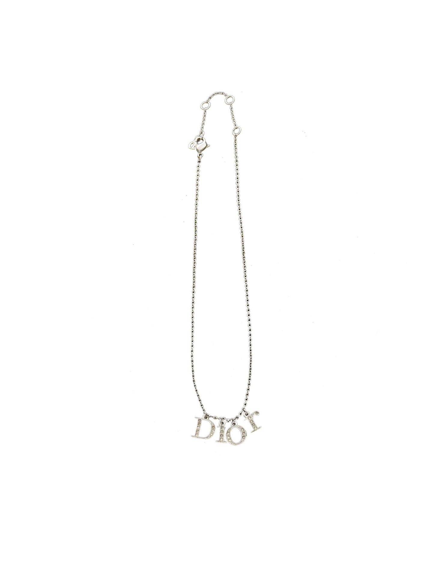 Christian Dior 2000s Silver Crystal Necklace