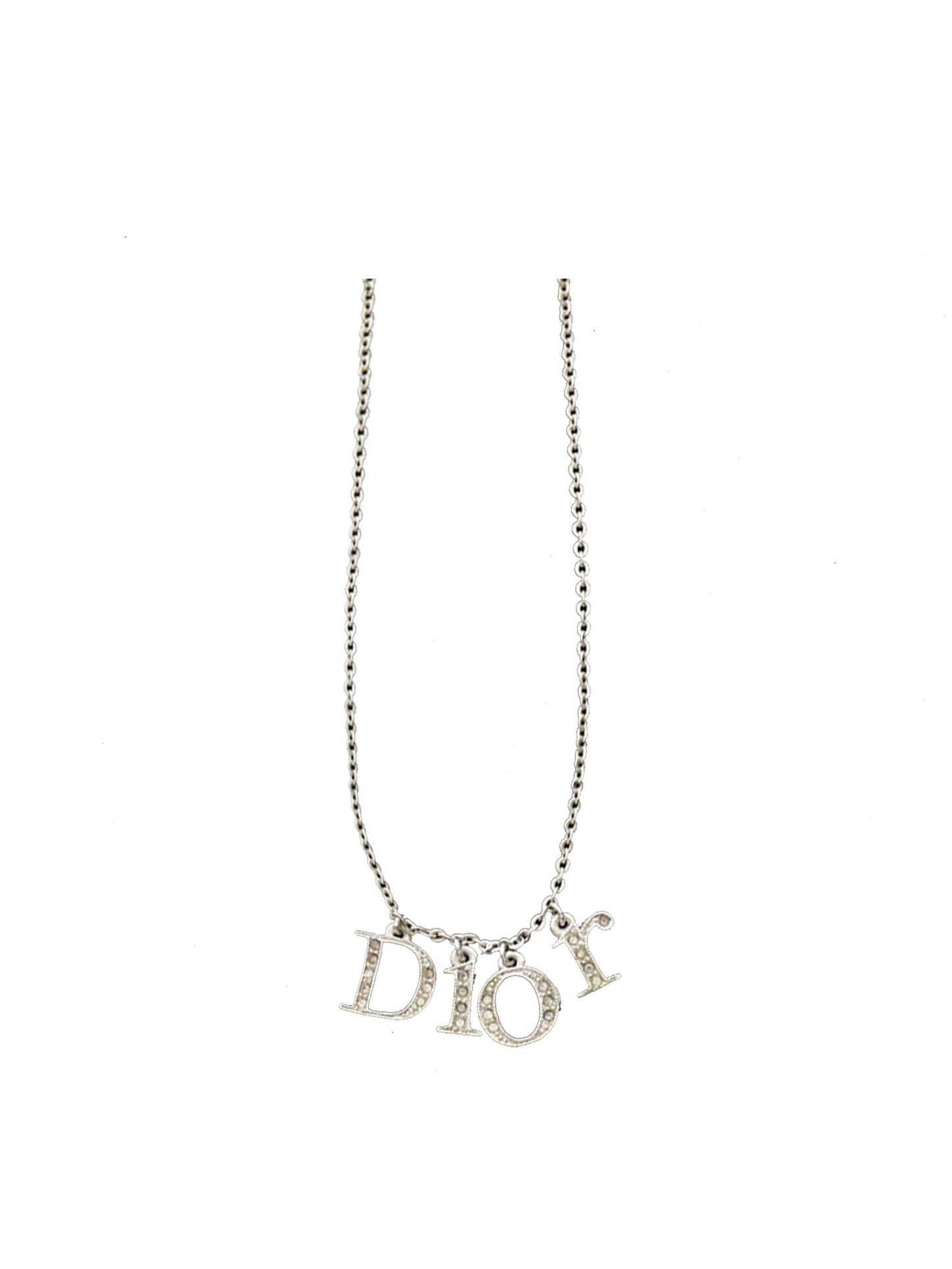 Christian Dior 2000s Silver Crystal Necklace