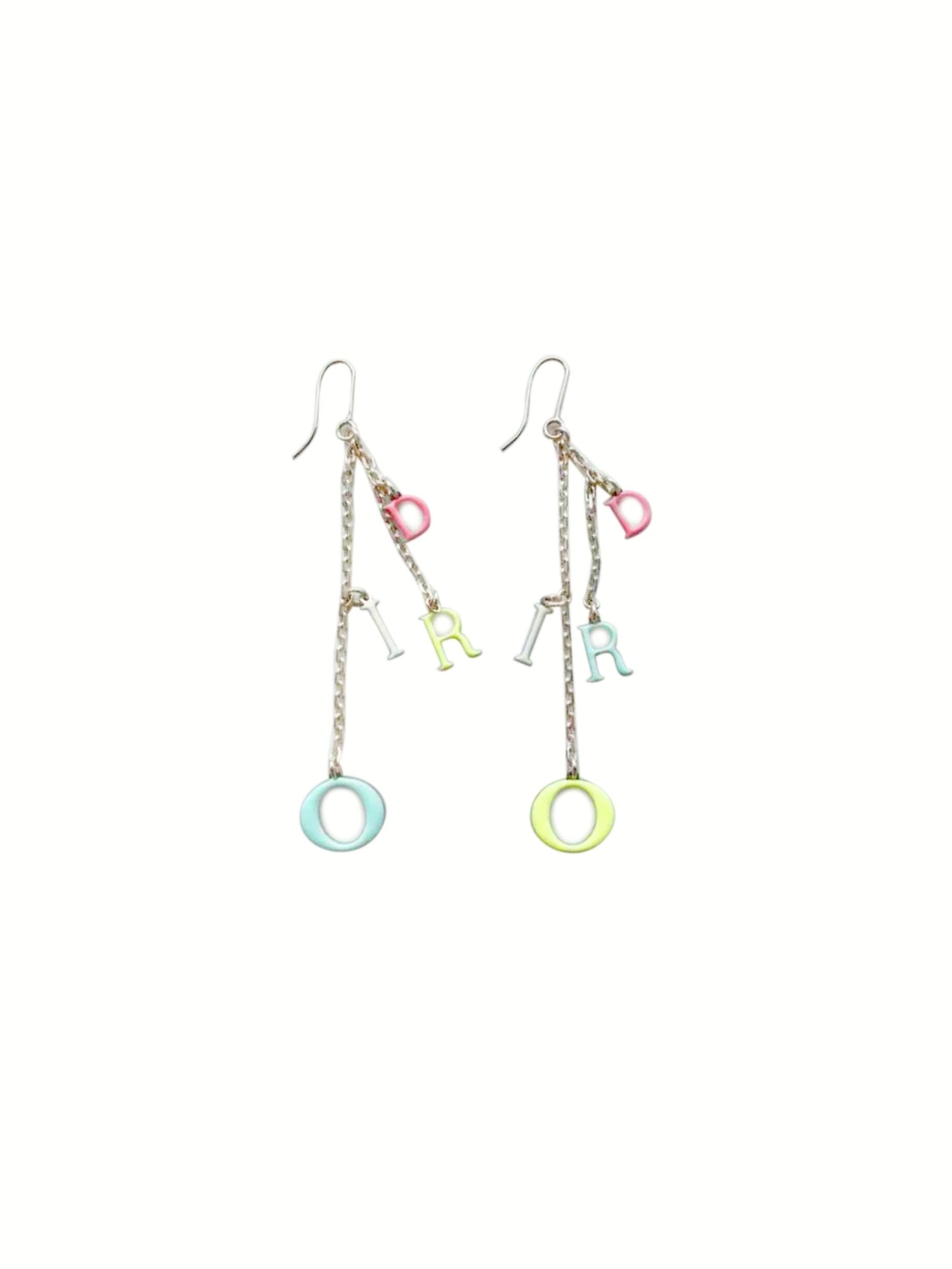 Christian Dior 2000s Pastel Spell Out Drop Earrings