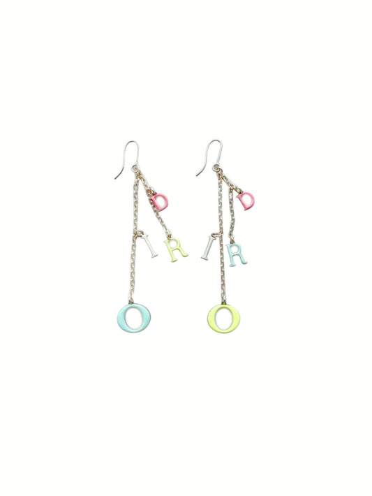 Christian Dior 2000s Pastel Spell Out Drop Earrings