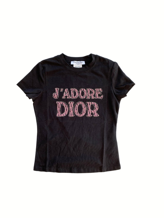 Christian Dior 2002 J'adore Pink and Black T-Shirt
