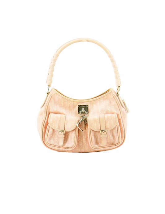 Christian Dior 2000s Pink Trotter Cannage One Shoulder Bag