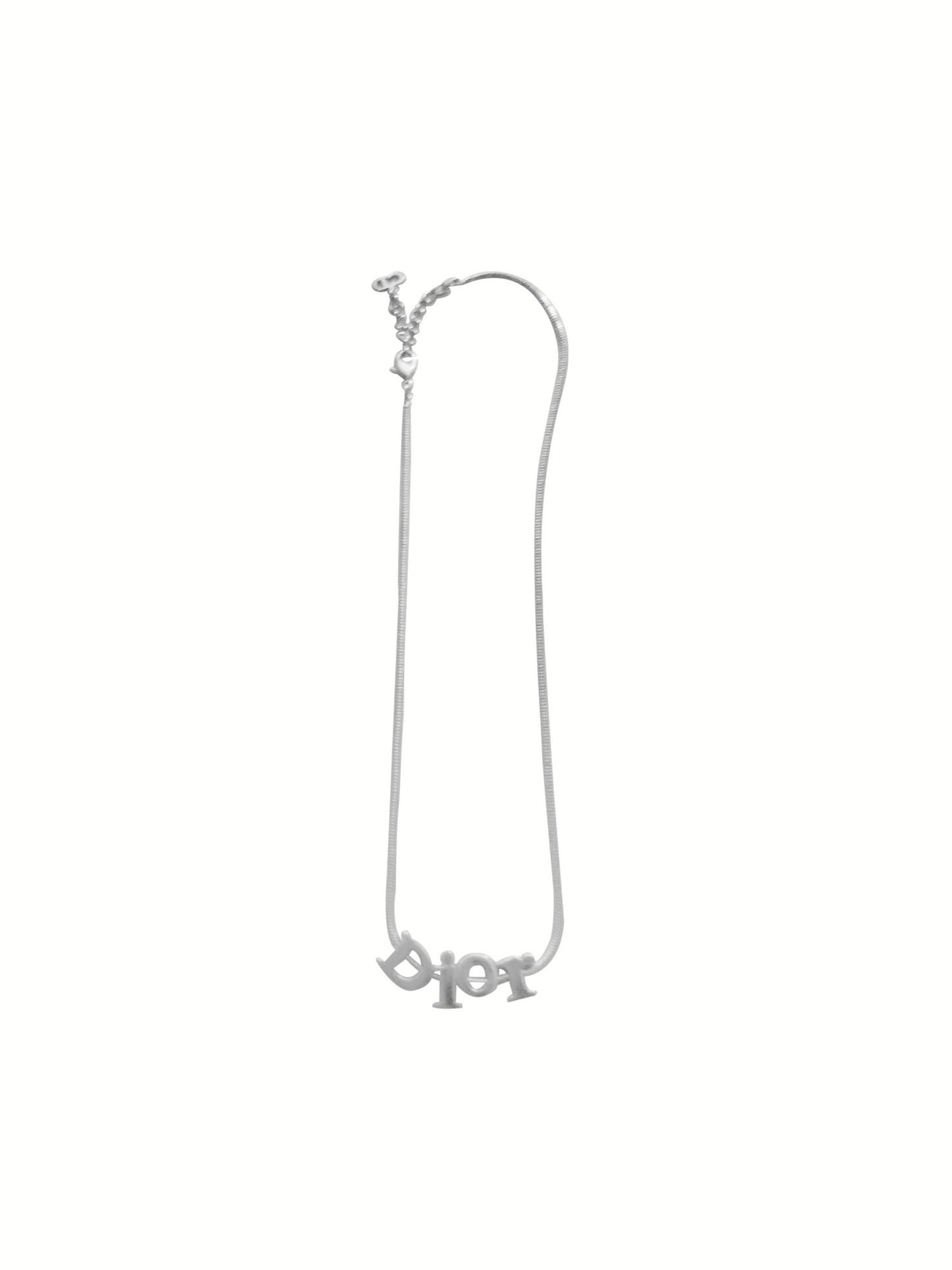 Christian Dior Silver Spell Out Necklace