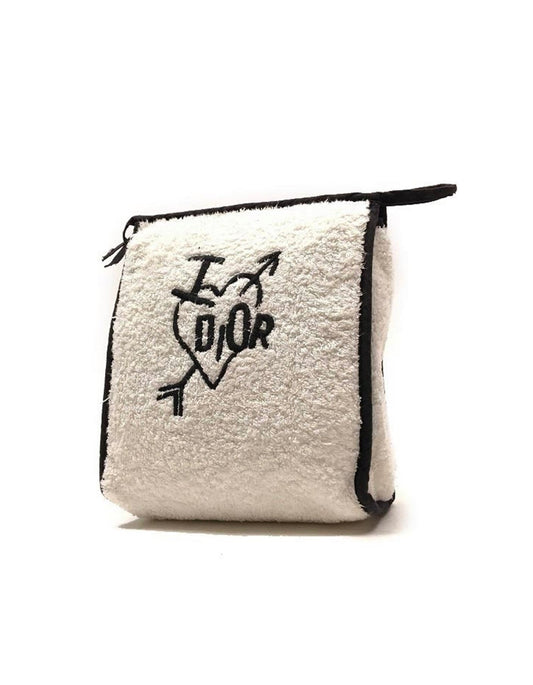 Christian Dior 2000s Cream Rare Terrycloth Pouch