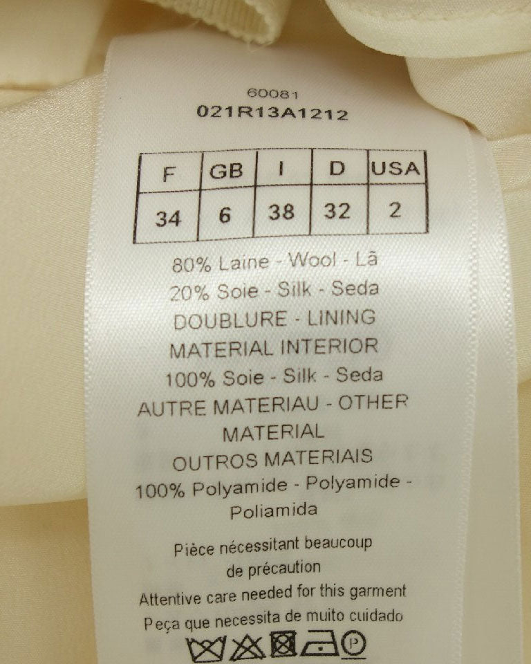 Christian Dior 2000s White Wool Straples Dress