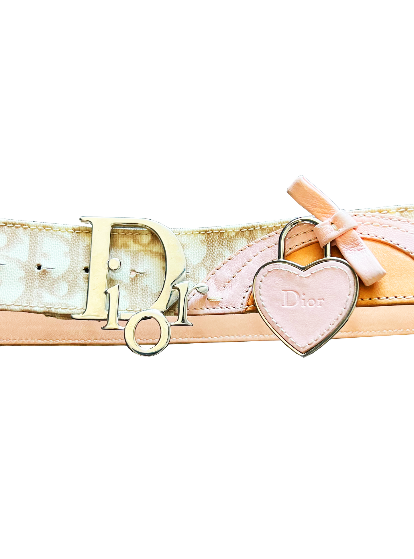 Christian Dior 2000s Trotter Brown Heart Rare Belt