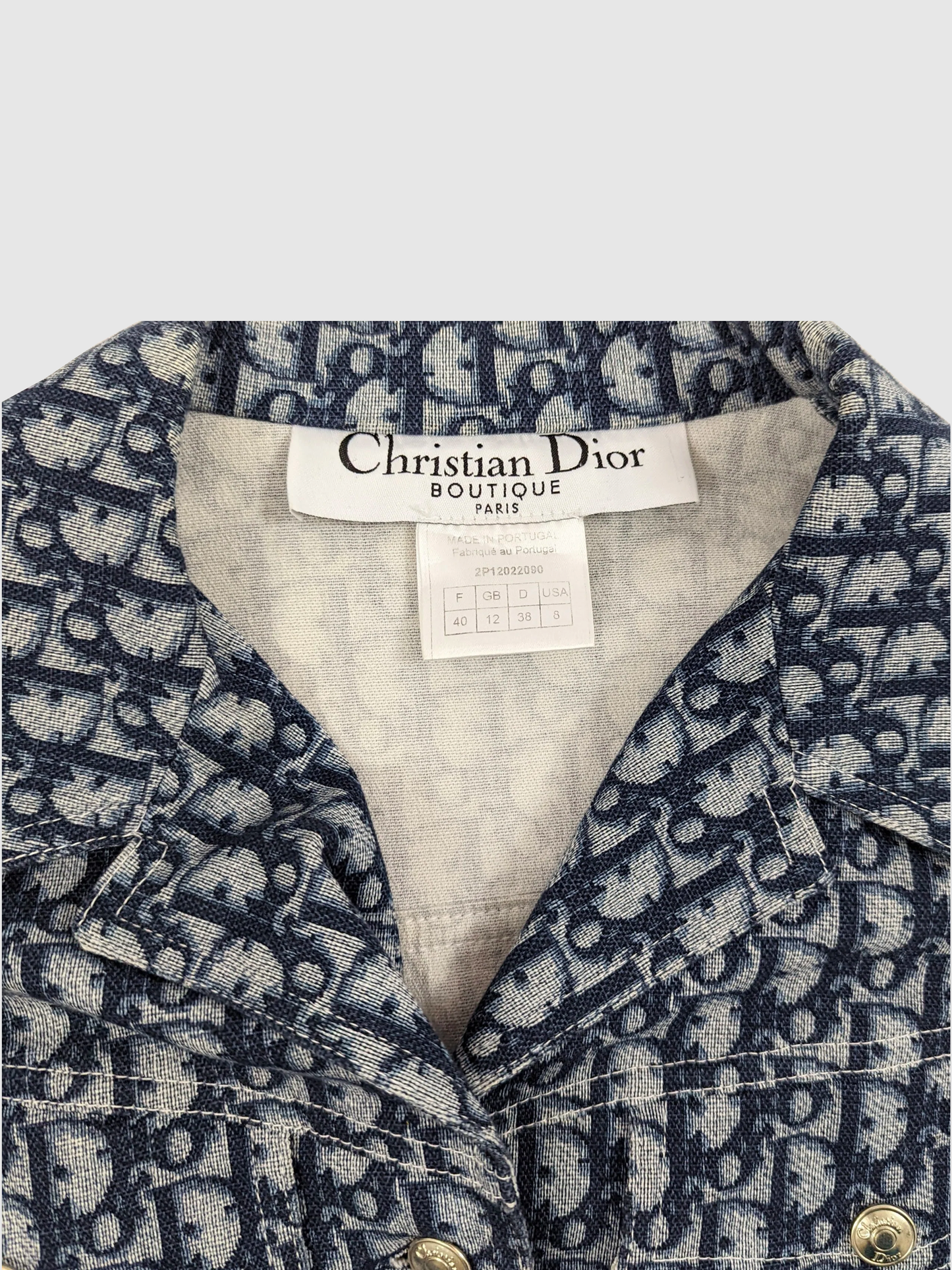 Christian Dior SS 2002 by Galliano Monogram Trotter Skirt and Jacket Set