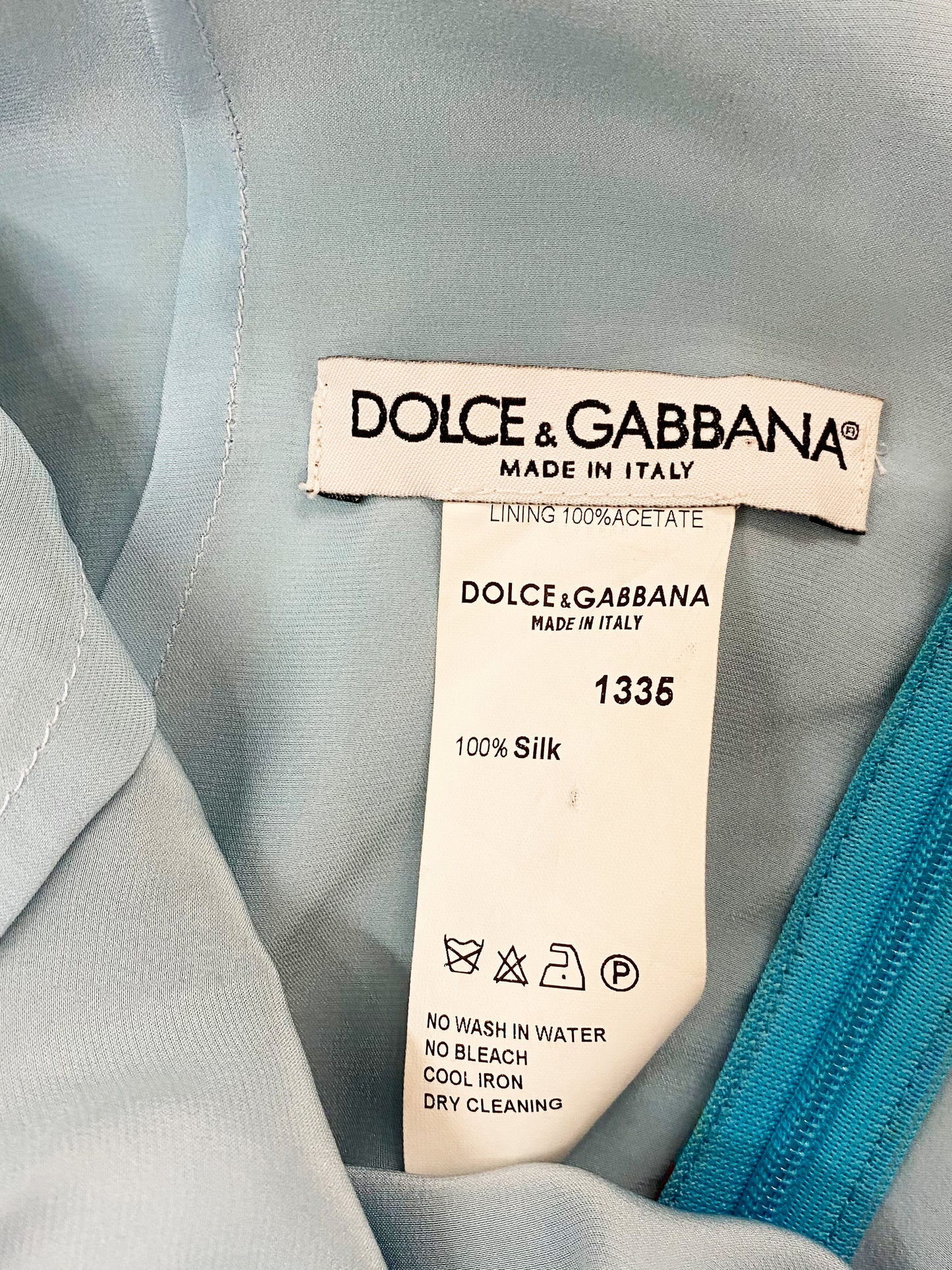 Dolce and Gabbana 2000s Blue Floral Silk Gown