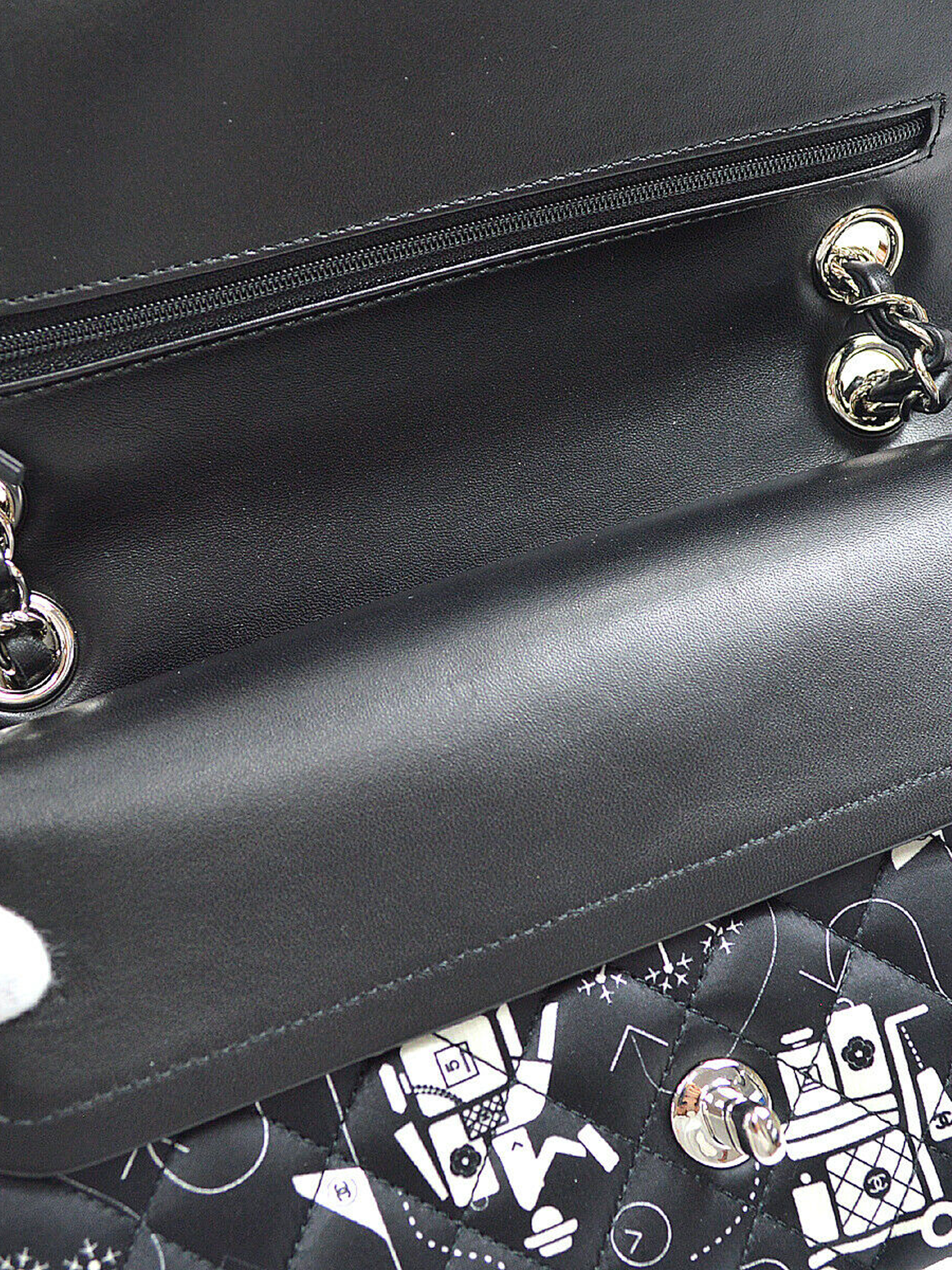 Chanel 2016-2017 FW Black Airline Satin Flap Bag