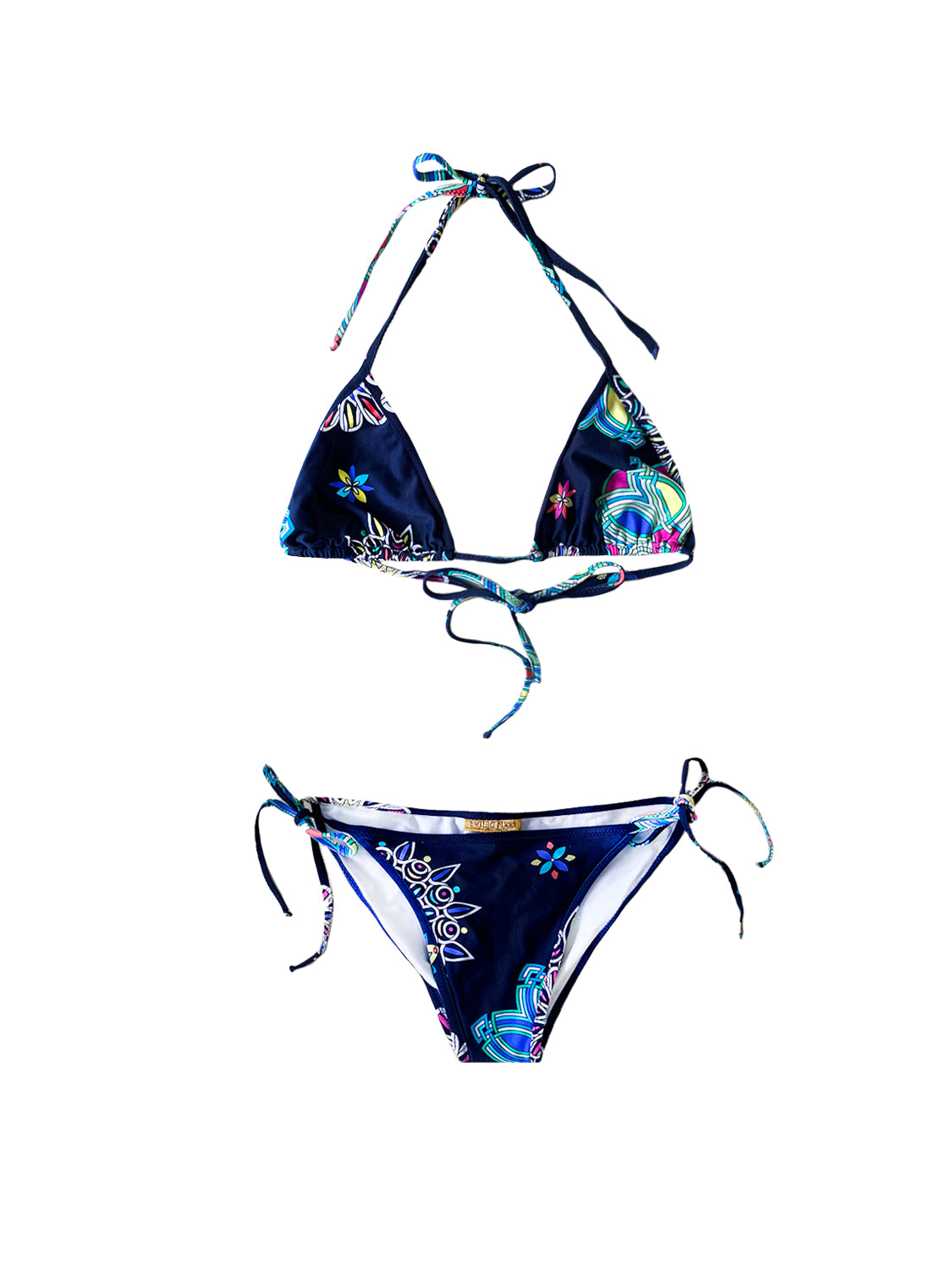 Emilio Pucci Navy Multicolor Floral Bikini