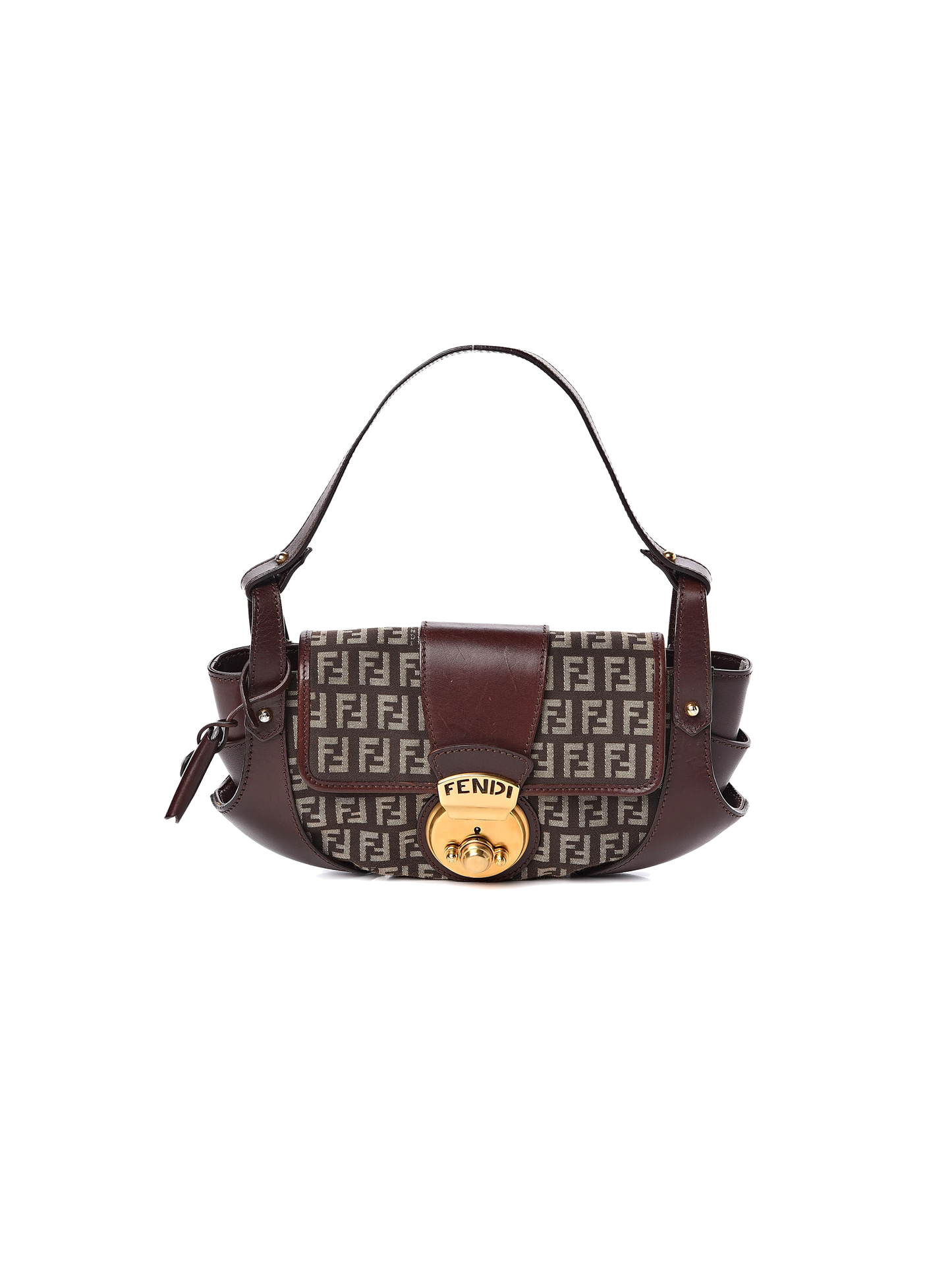Fendi 2004 Calfskin Zucchino Tobacco Hobo