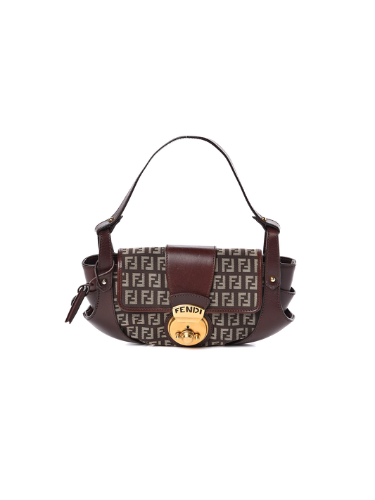 Fendi 2004 Calfskin Zucchino Tobacco Hobo