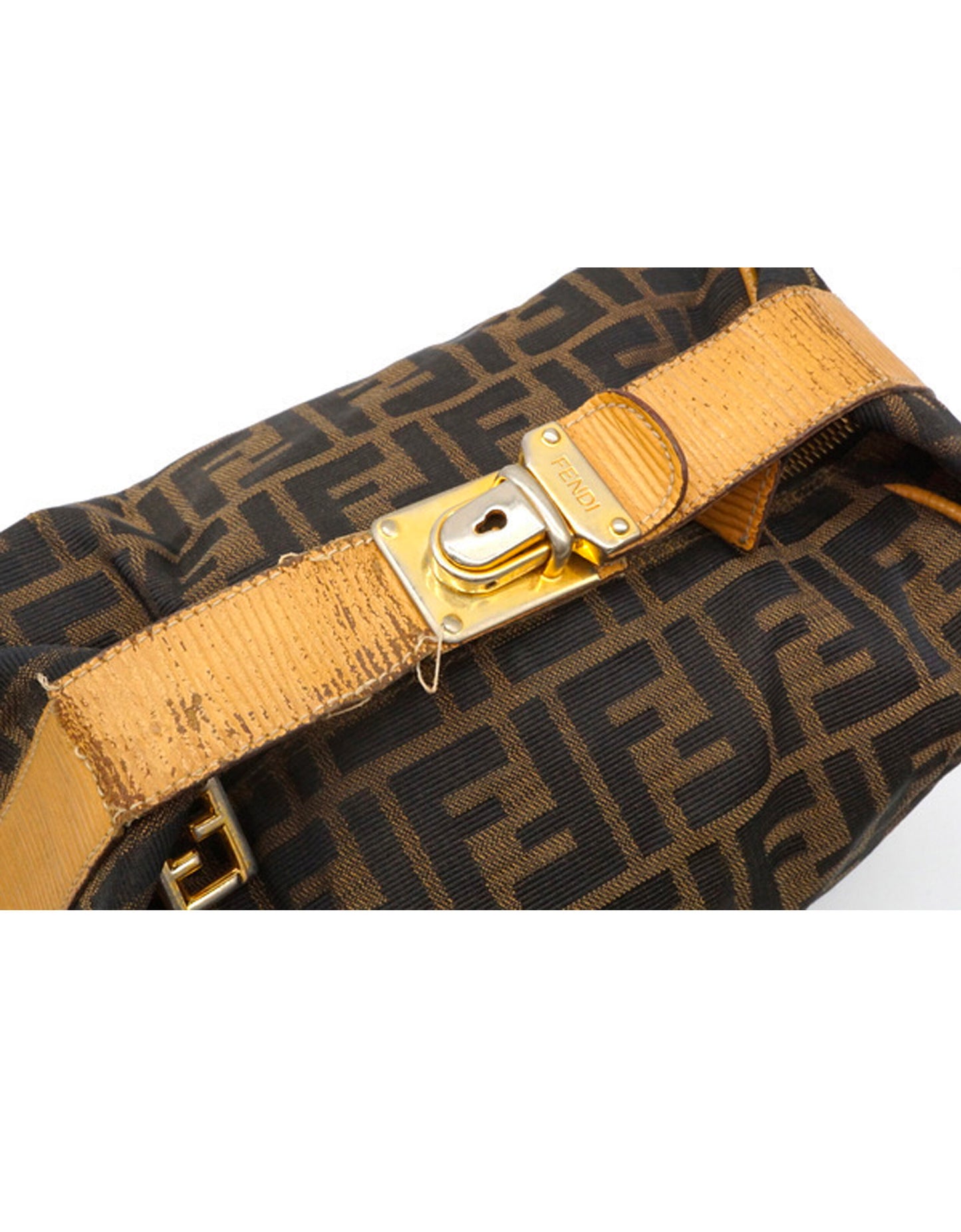 Fendi Gold 2000s Zucca Pouch Bag