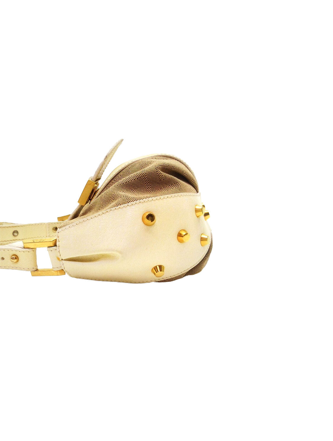 Fendi 2000s Mini Beige Zucca Studded Handbag