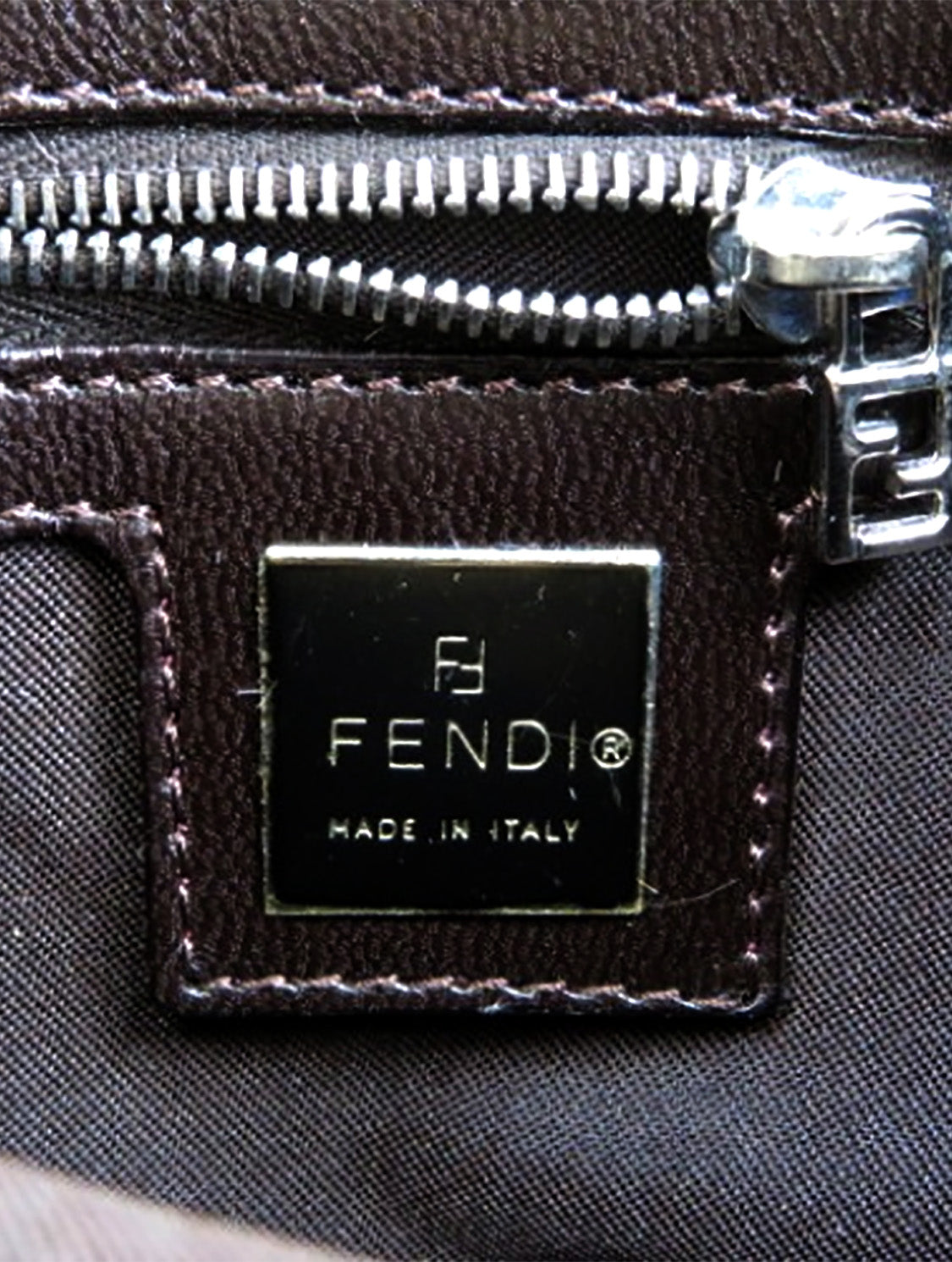 Fendi 2000s Off White Leopard Print Pony Hair Baguette