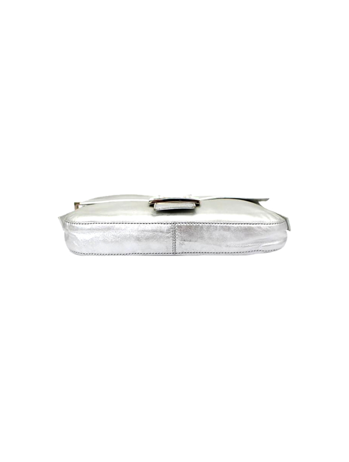 Fendi 2000s Rare Metallic Silver Baguette