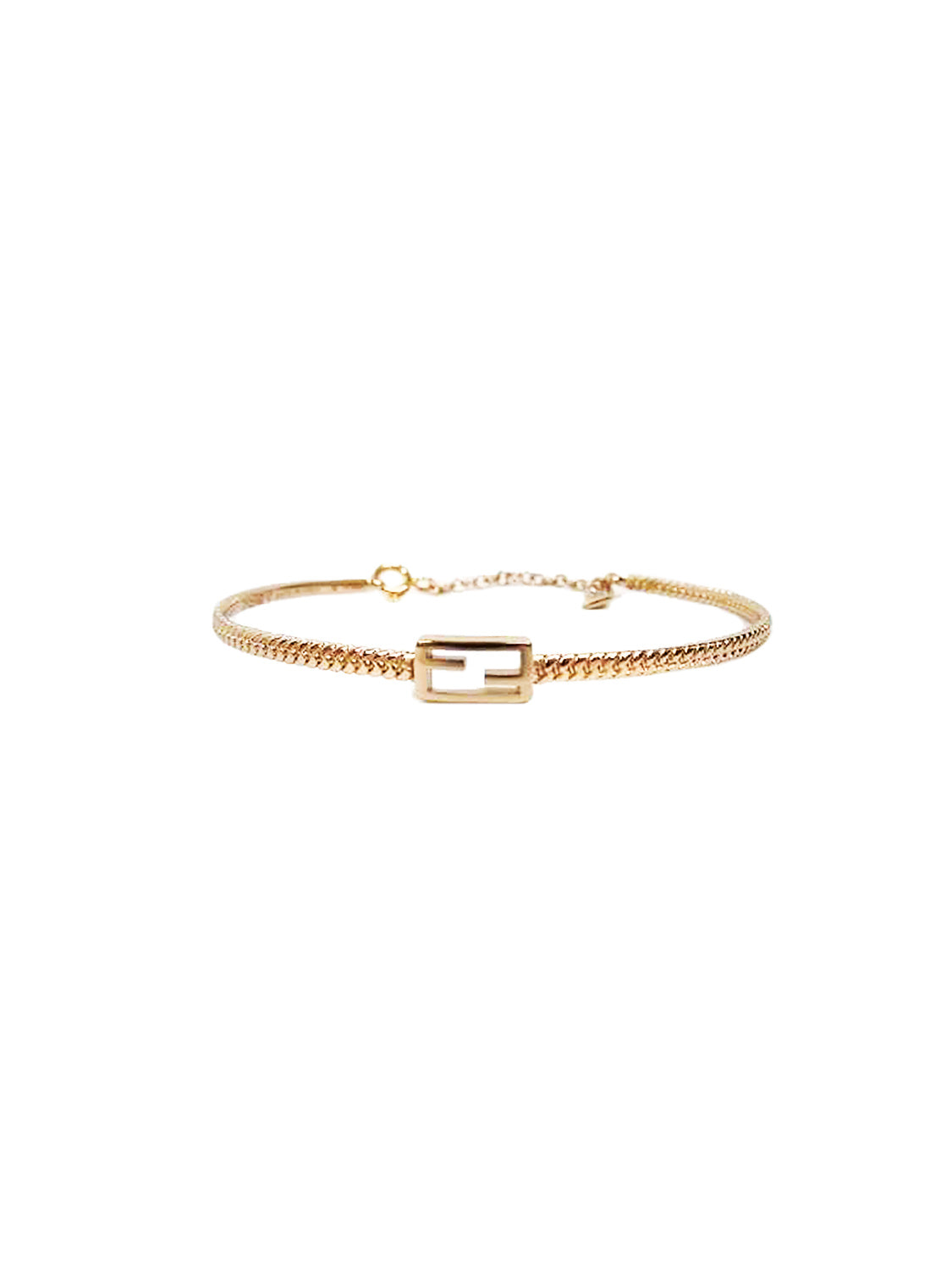 Fendi 2000s Thin Rare Gold Logo Bracelet