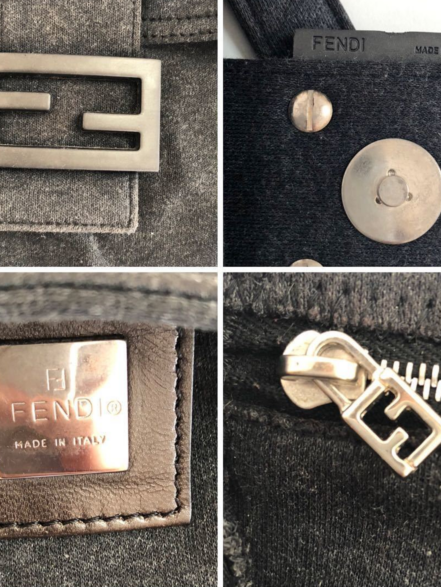 Fendi Black 2000s Canvas Baguette