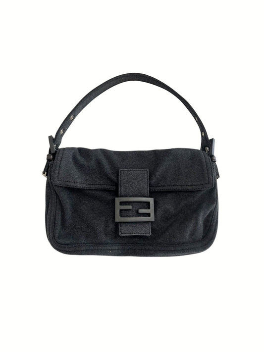 Fendi Black 2000s Canvas Baguette