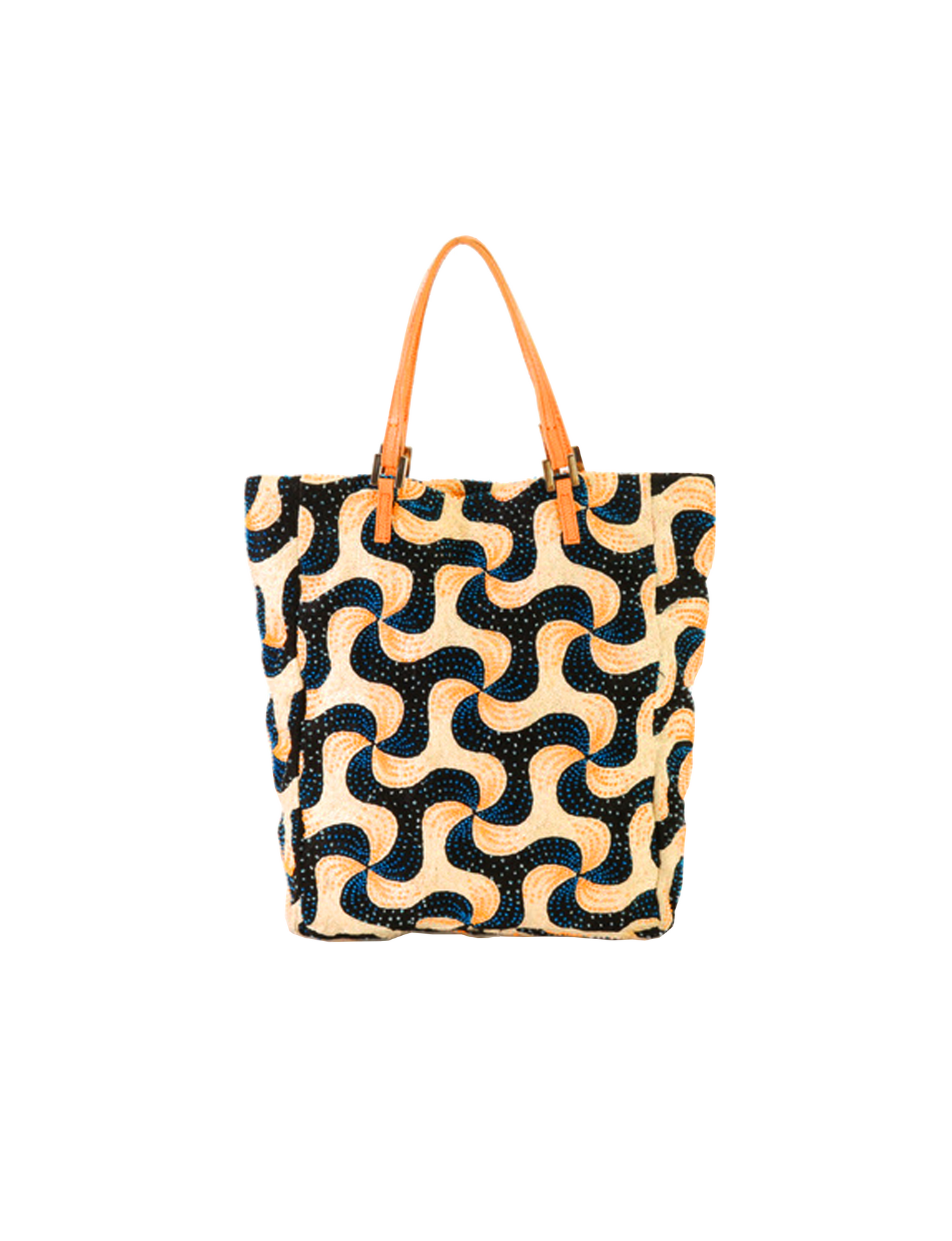 Fendi Chain 2000s Stitched and Beaded Tote