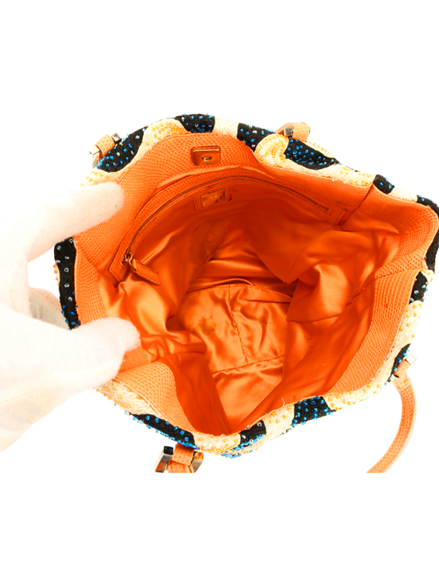 Fendi Chain 2000s Stitched and Beaded Tote
