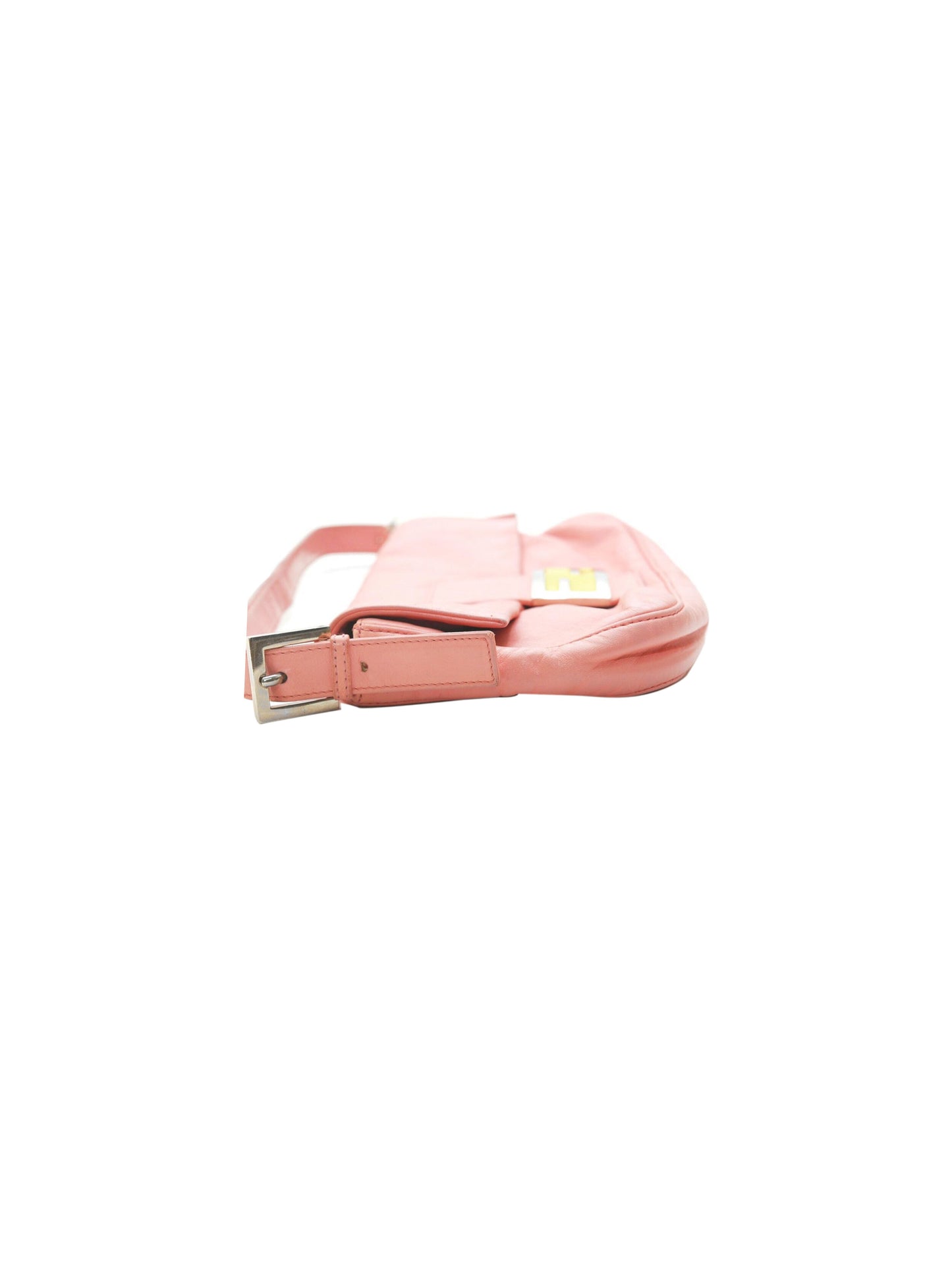 Fendi 2000s Pink and Yellow Leather Baguette
