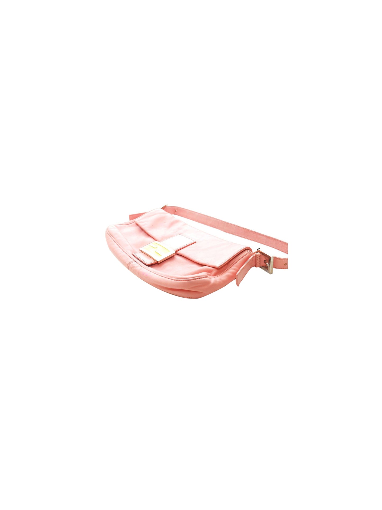 Fendi 2000s Pink and Yellow Leather Baguette