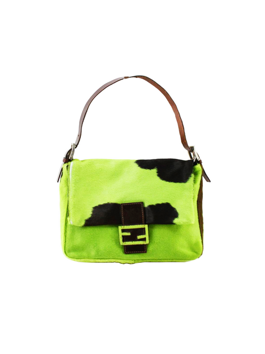 Fendi 2000s Green Cowhide Mama Baguette