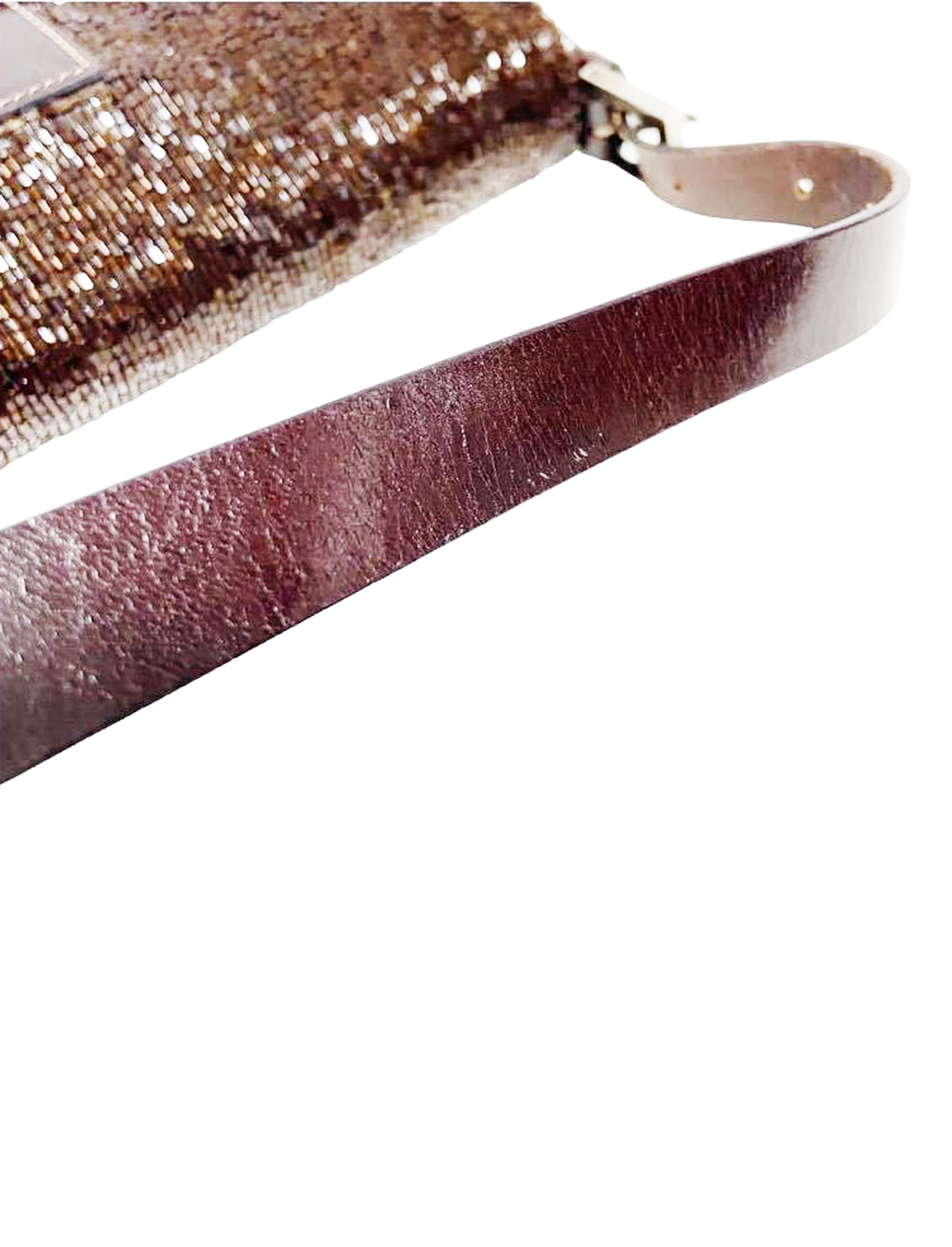 Fendi 2000s Brown Beaded Baguette