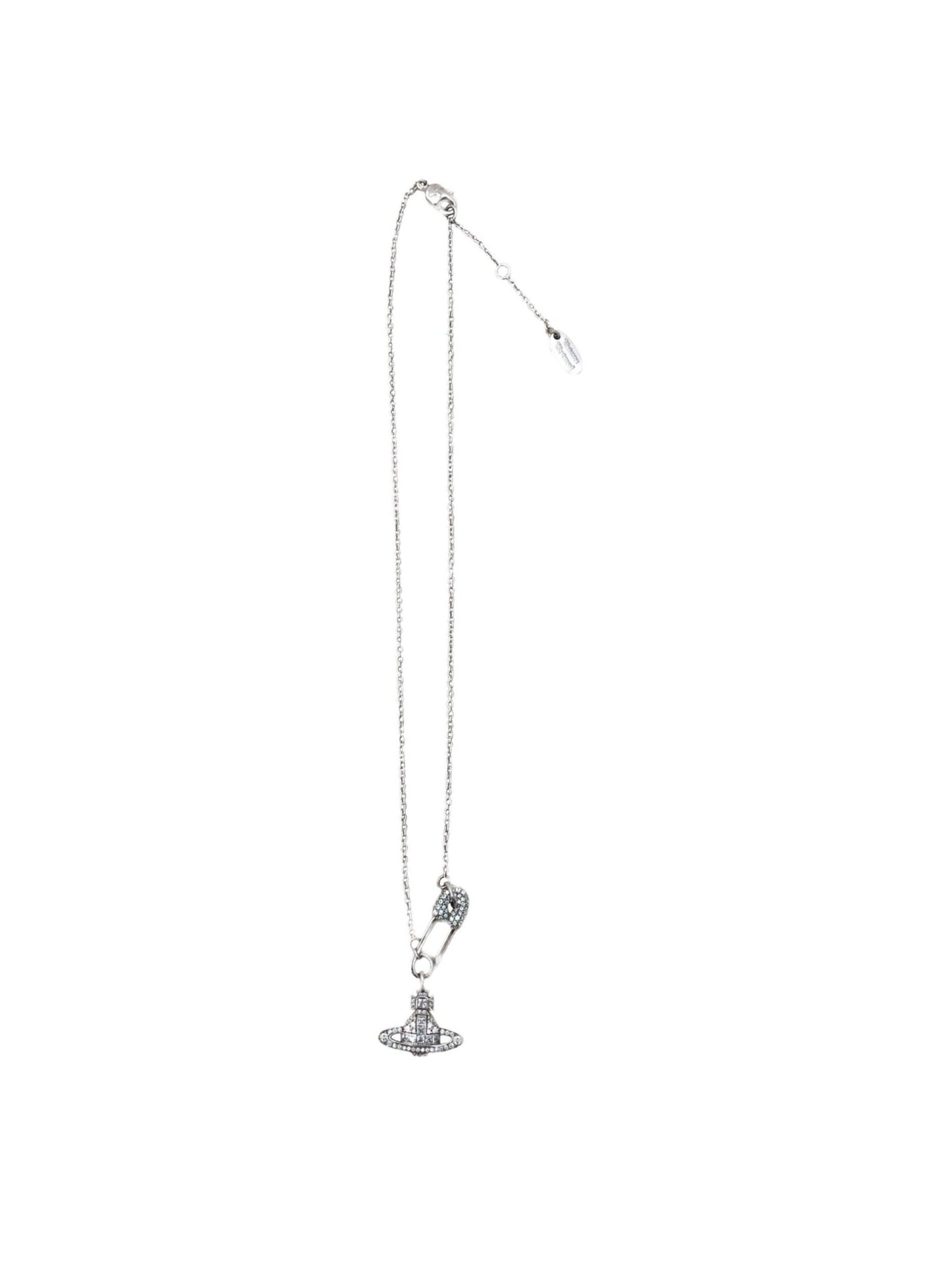 Vivienne Westwood 2000s Iced Safety Pin Necklace
