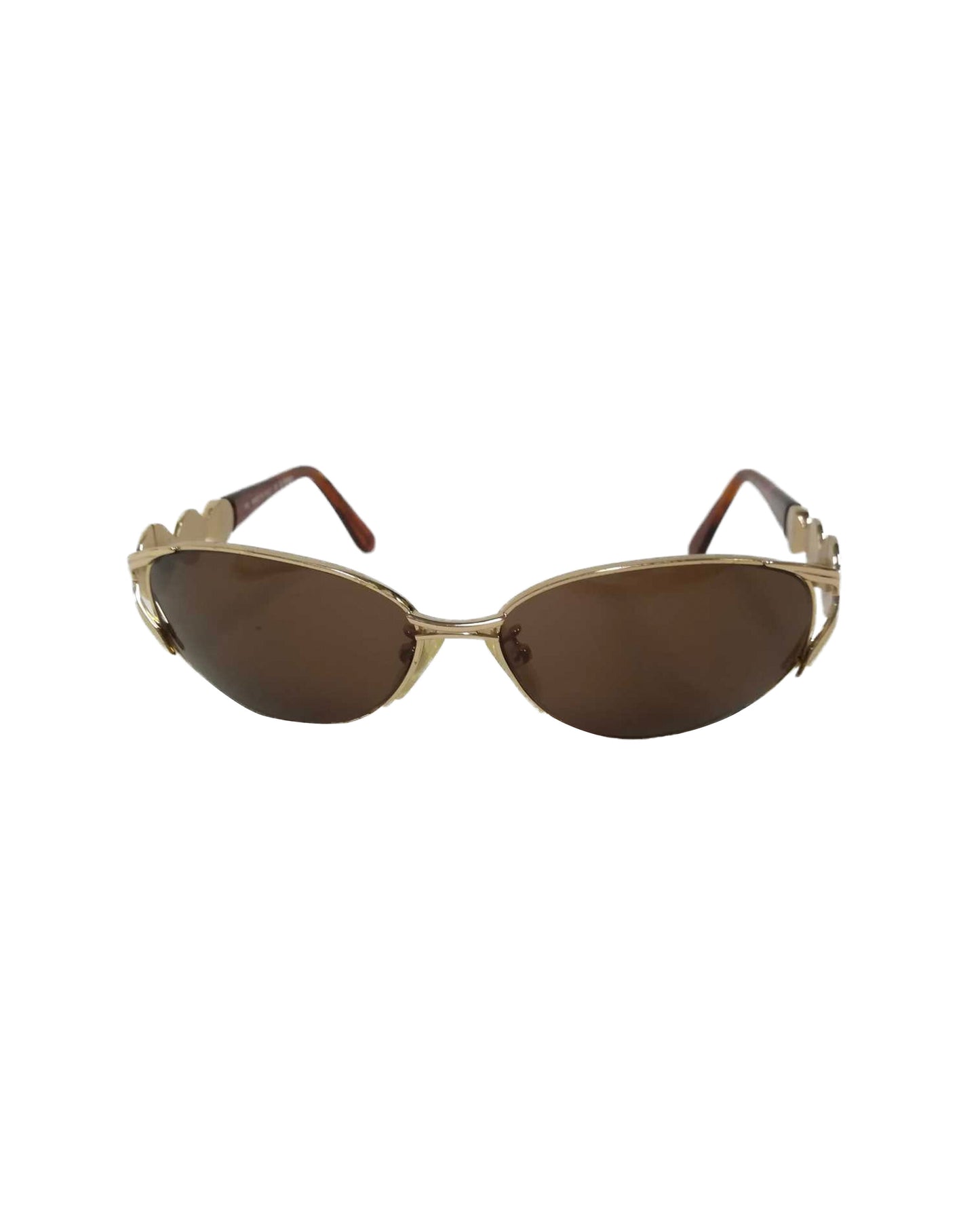 Fendi 2000s Logo Coin Gold Sunglasses