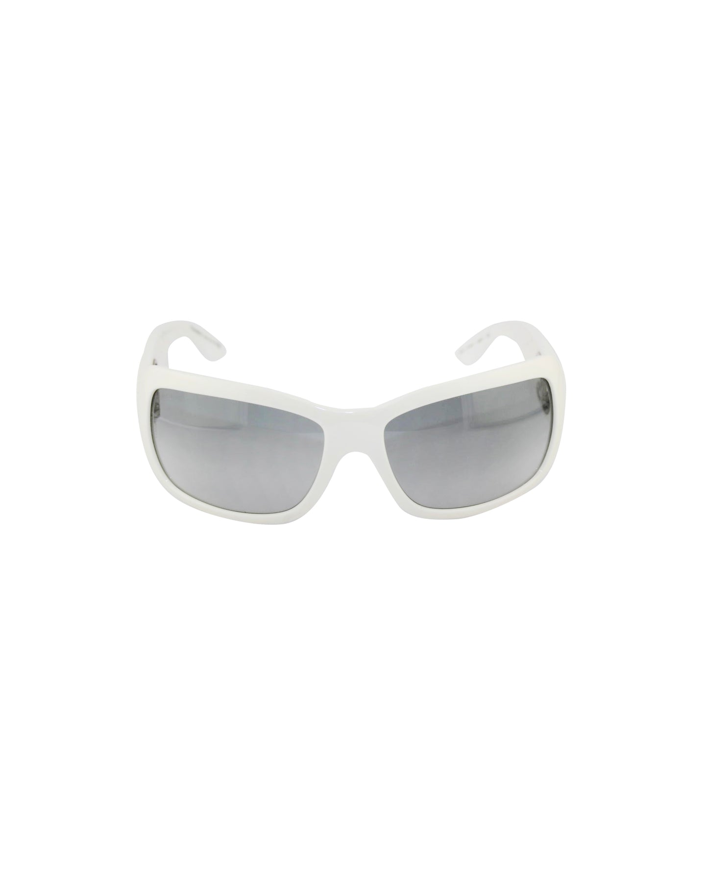 Chanel White Rectangular Silver Sunglasses