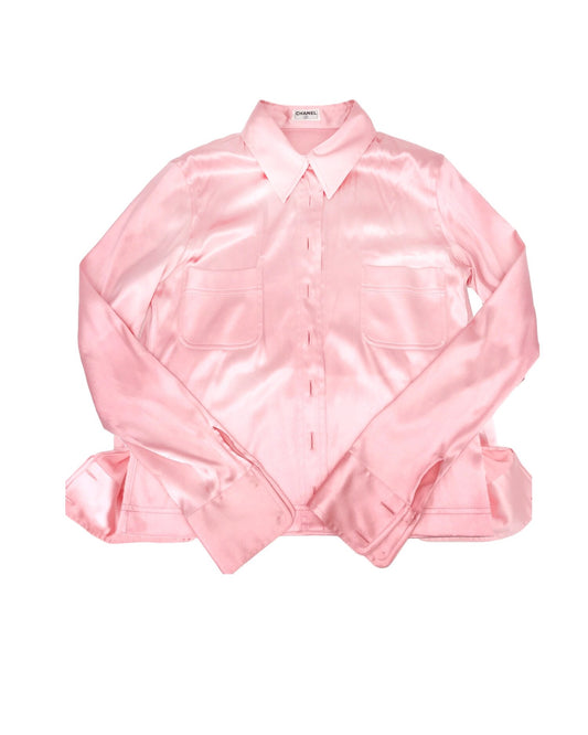 Chanel 2000s Pink Rare Silk Blouse