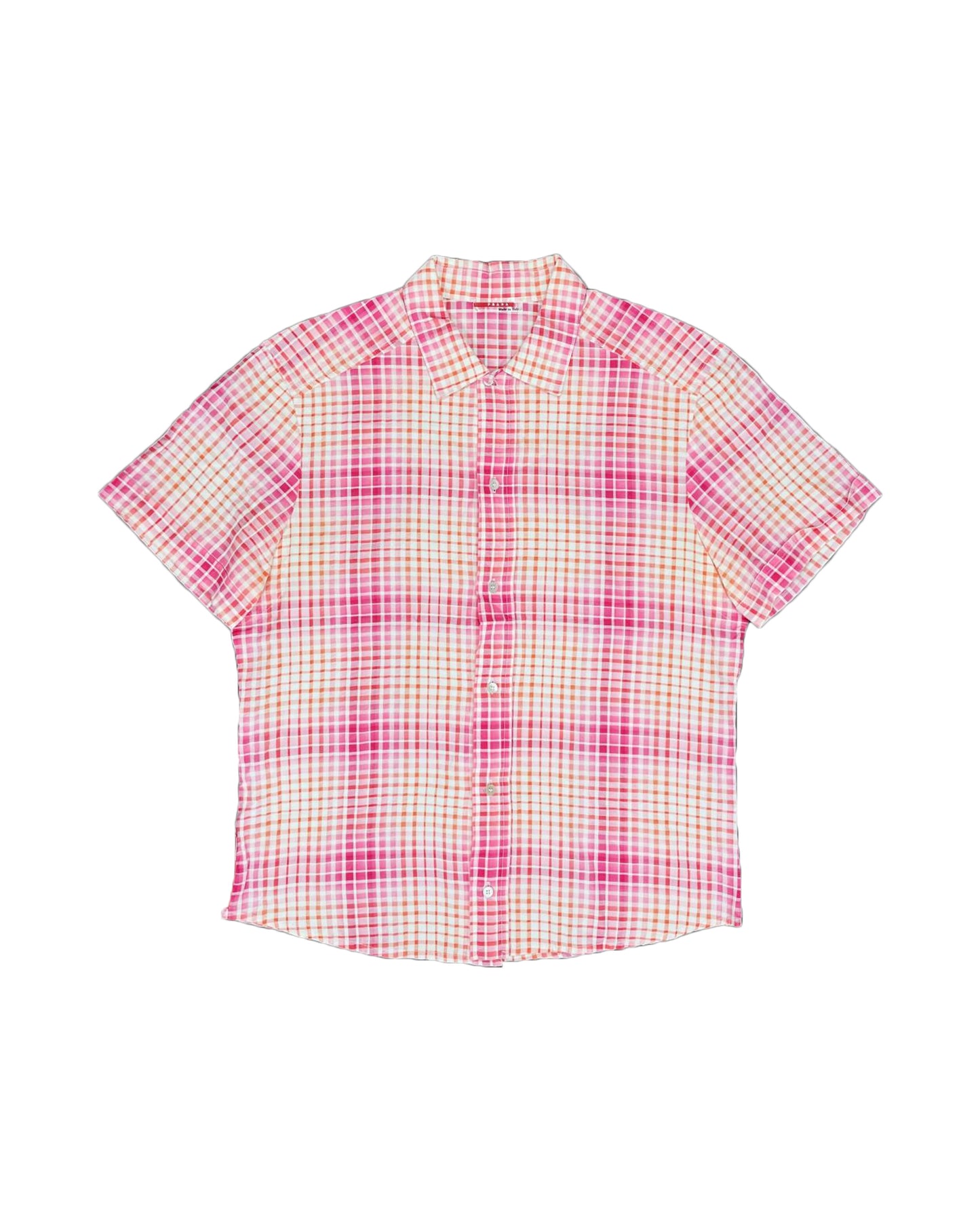 Prada 2000s Plaid Shortsleeve Cotton Shirt
