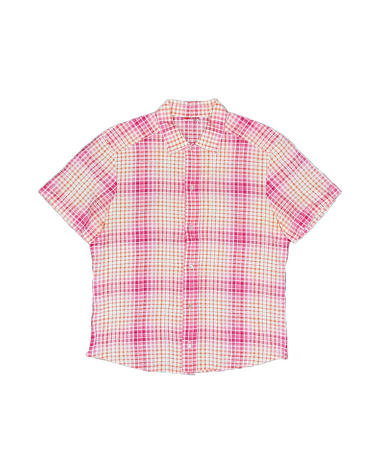Prada 2000s Plaid Shortsleeve Cotton Shirt