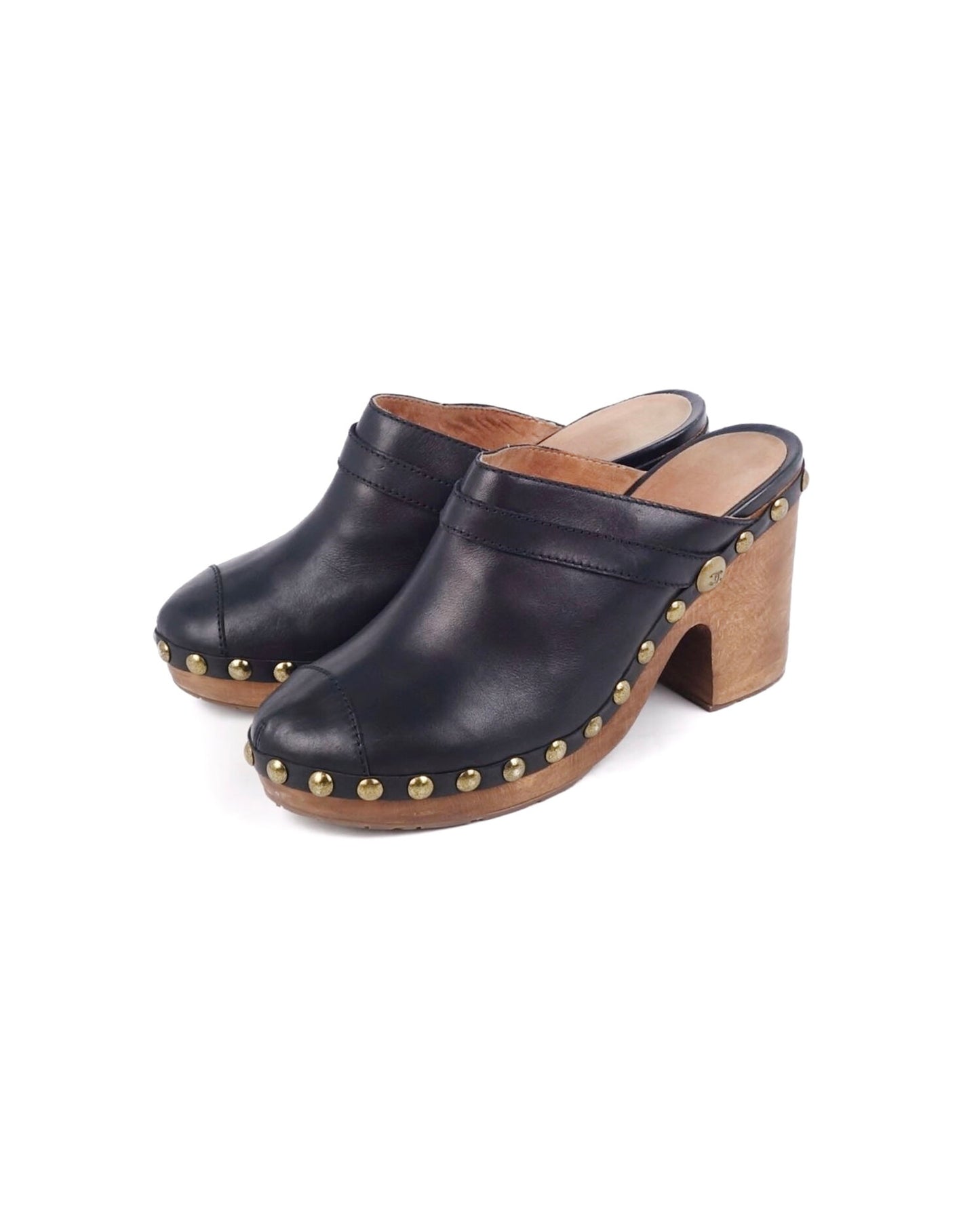Chanel Wooden Clog CC Mules