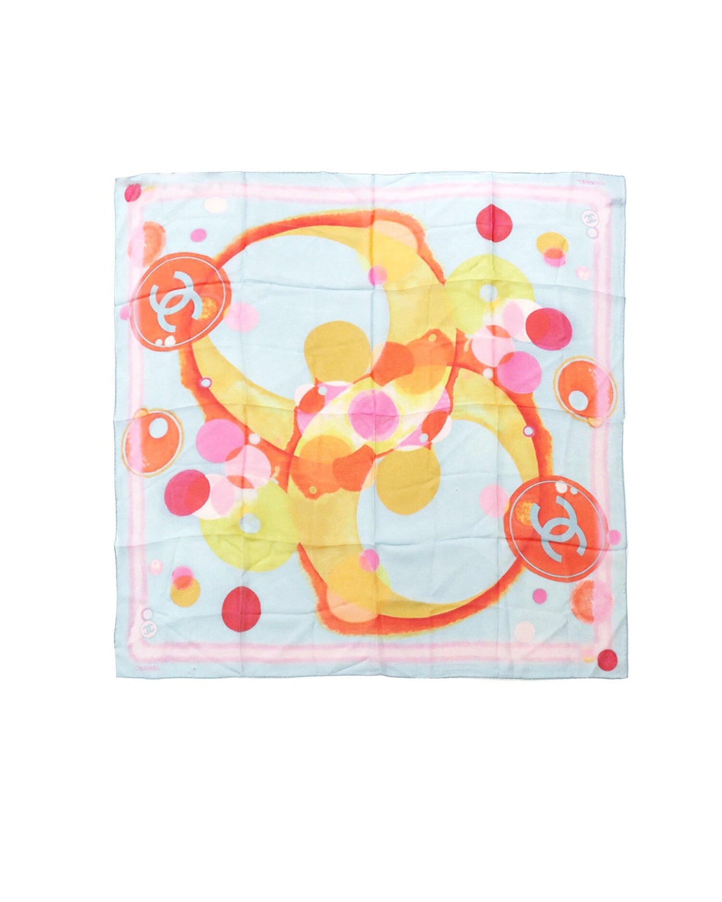 Chanel Multicolor Bubble Silk Scarf