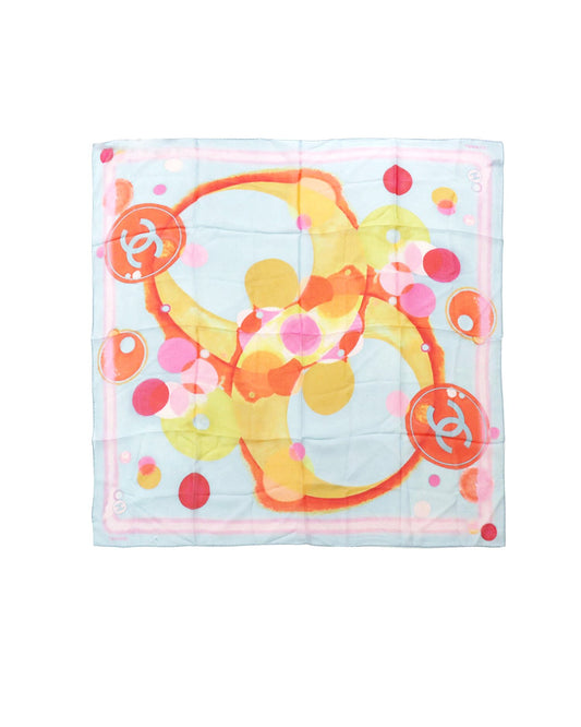 Chanel Multicolor Bubble Silk Scarf