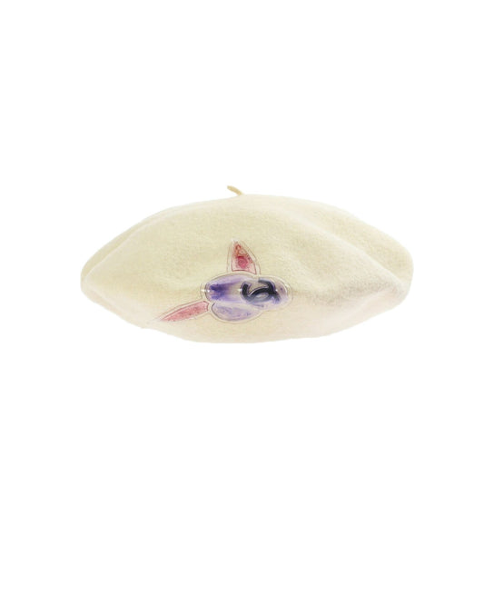 Chanel 2000s Rare Cream Wool Beret