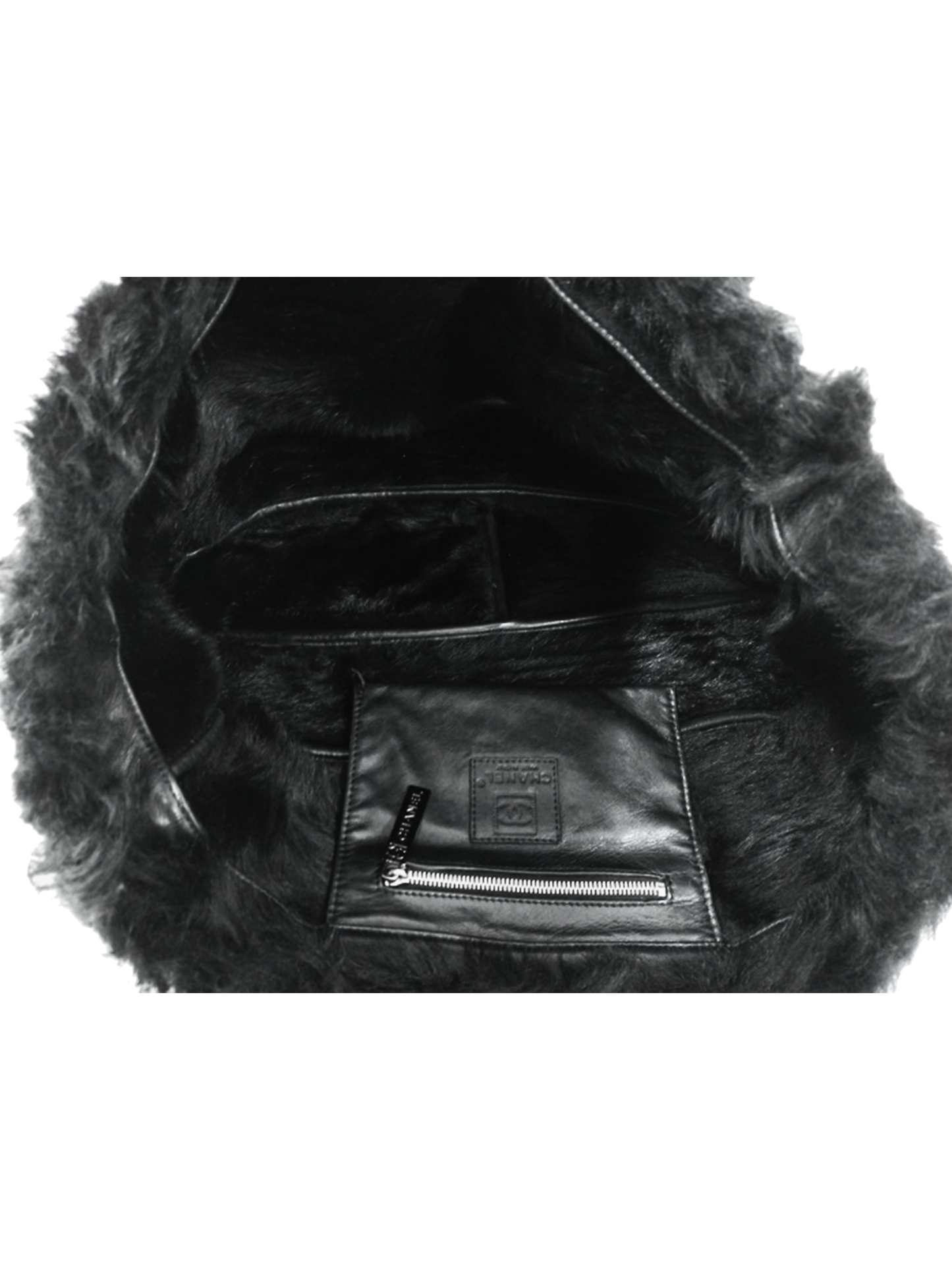 Chanel Sports Black Fur Small Tote
