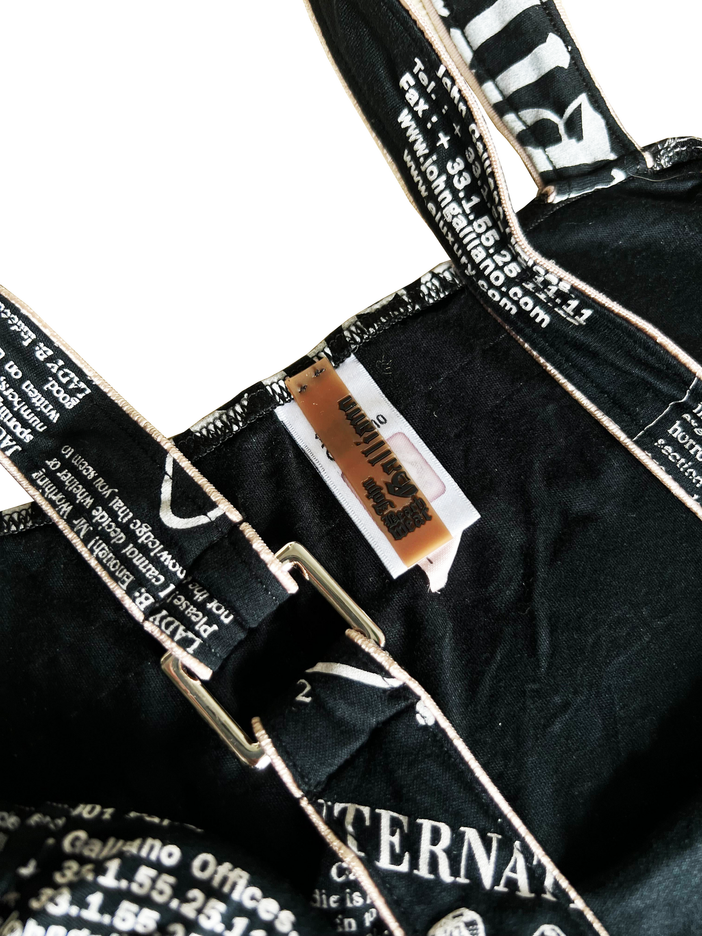 John Galliano 2000s Black Newspaper Gazette Tank