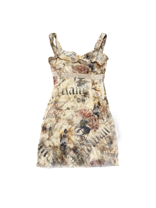John Galliano 2000s Gazette Rare Silk Dress