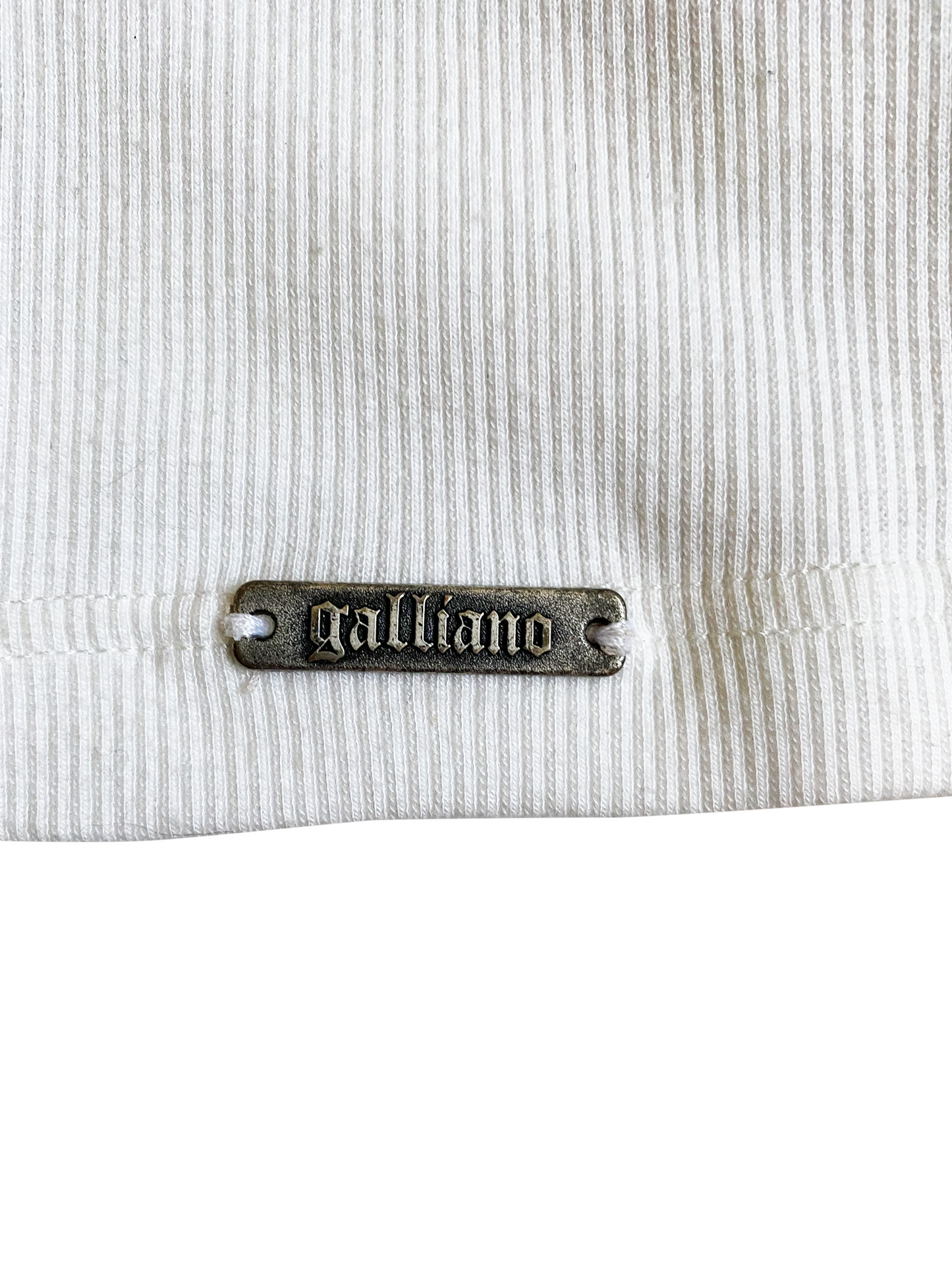 John Galliano 2000s Cotton White Tank Top