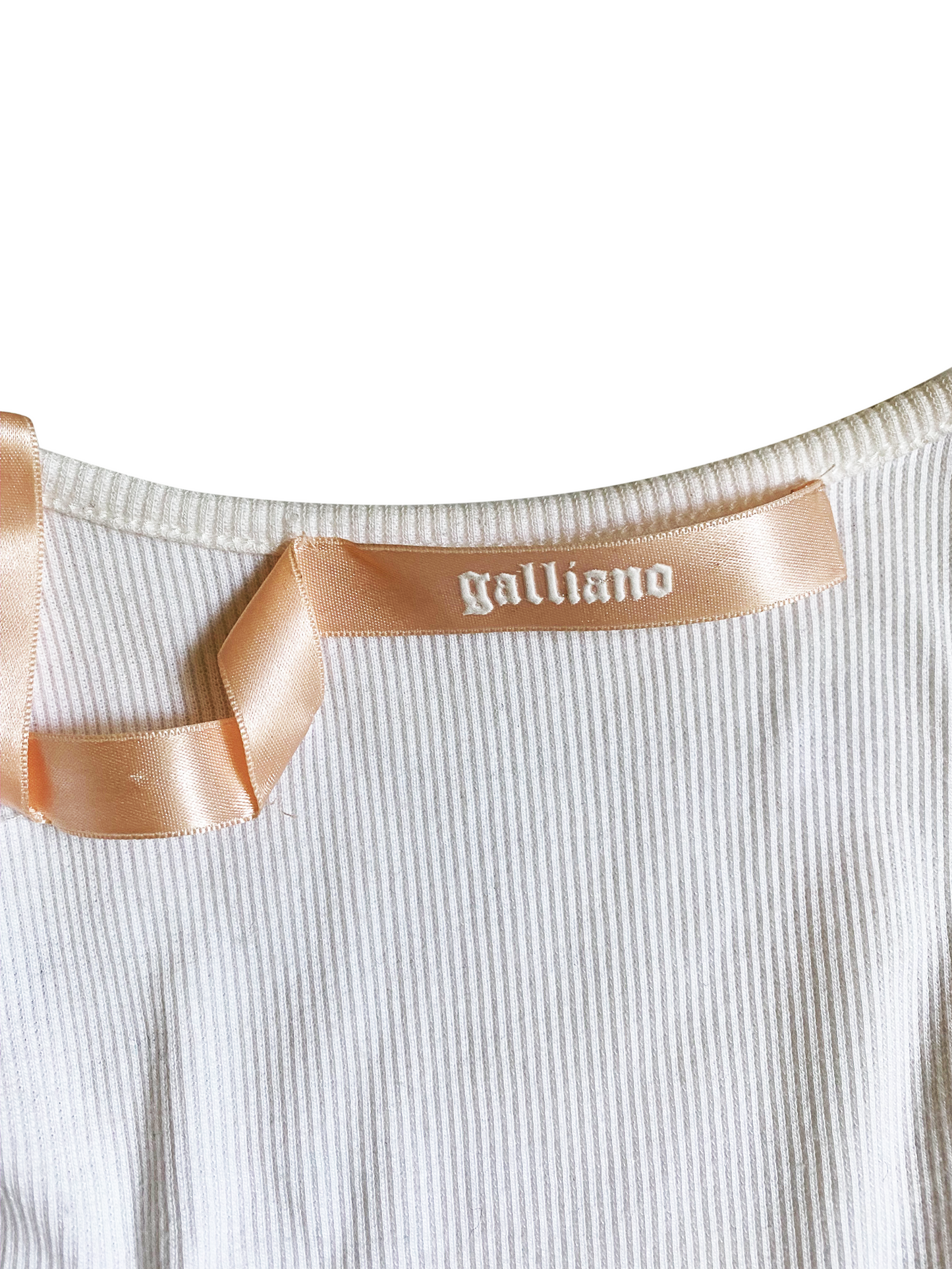 John Galliano 2000s Cotton White Tank Top