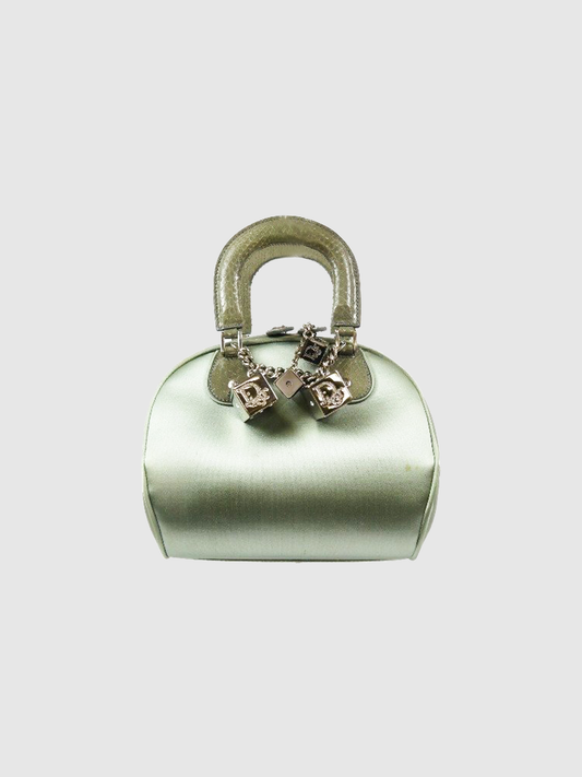 Christian Dior by John Galliano 2004 Green Dice Mini Bowler Bag